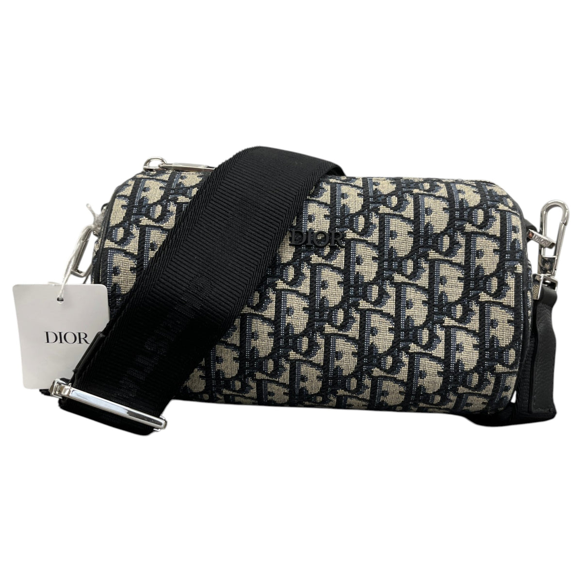 Men's Oblique Jacquard Roller Messenger Bag Navy - Photo 1