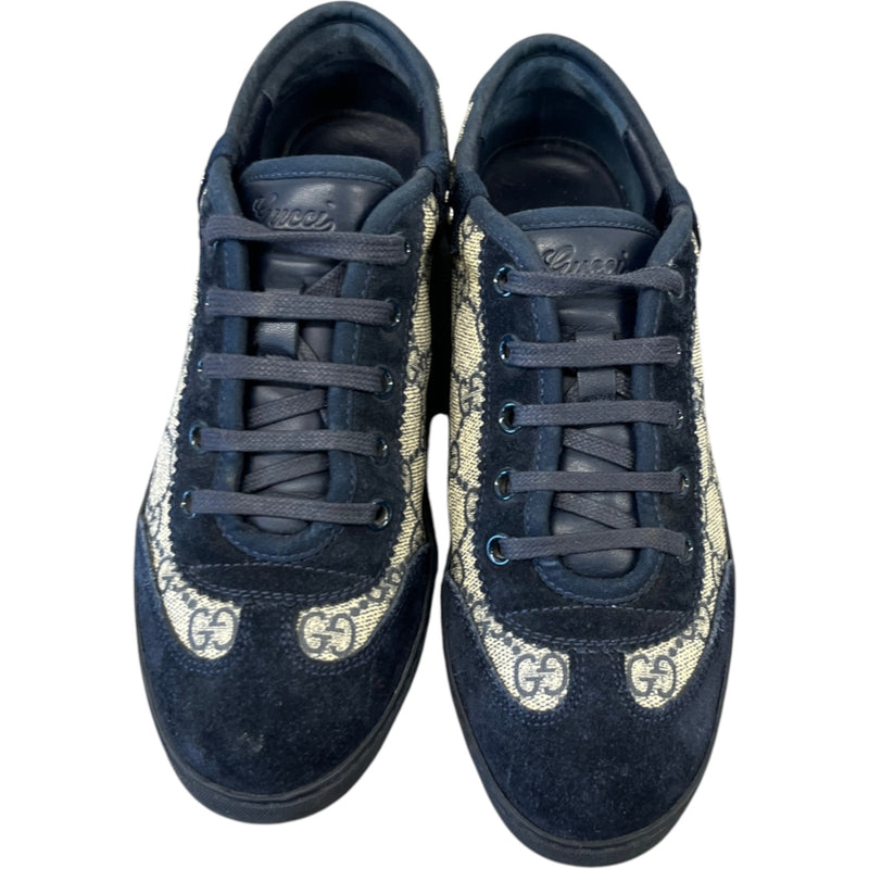 Women's Gg Supreme Canvas Low Trainers Navy Size EU 35.5 / UK 2.5