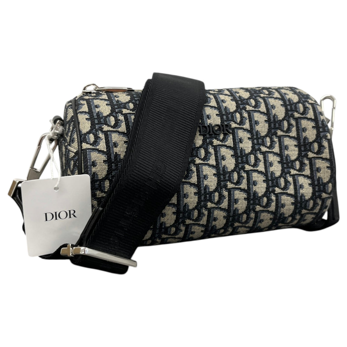 Men's Oblique Jacquard Roller Messenger Bag Navy - Photo 4