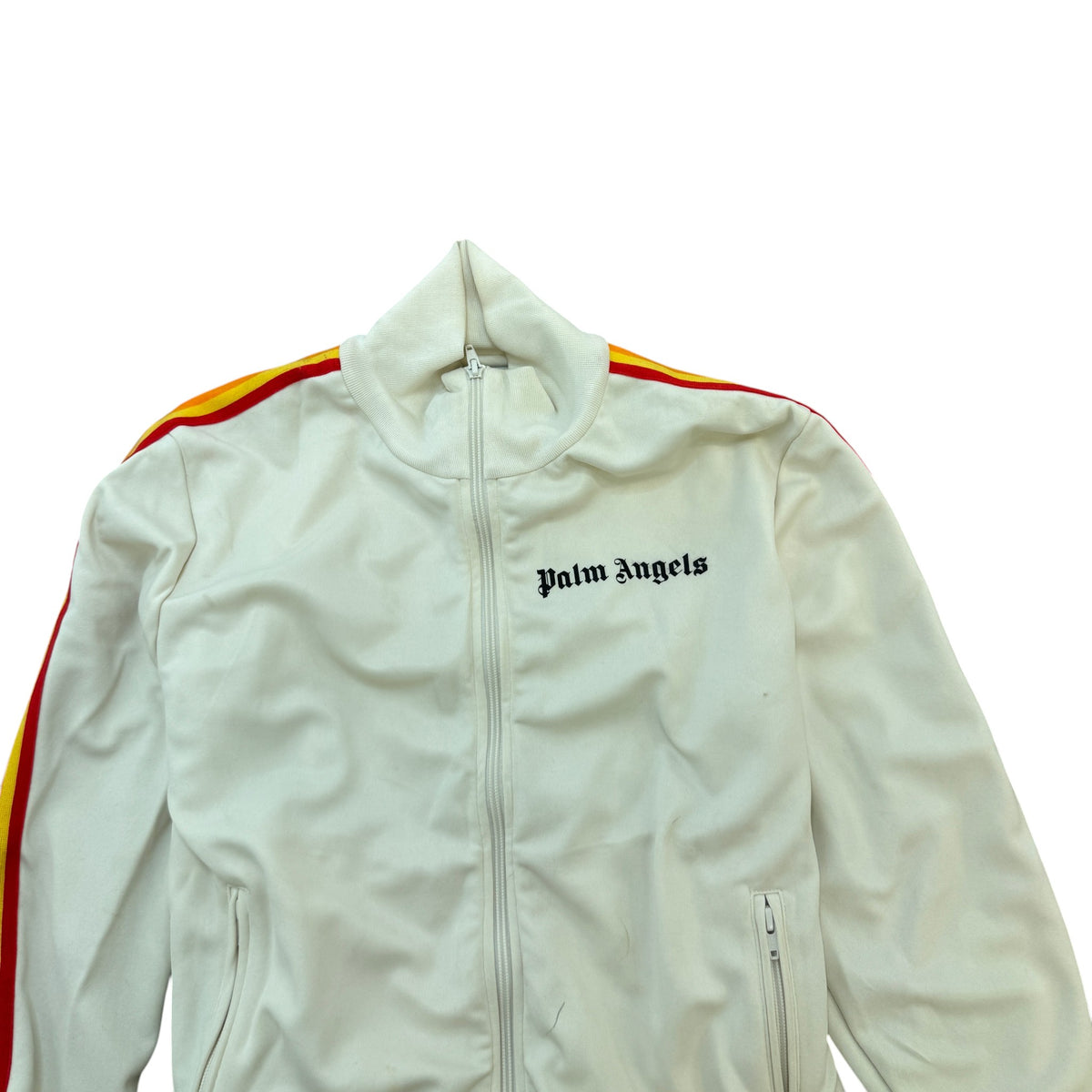 Men's Logo Print Track Jacket Cream Size M - Photo 3