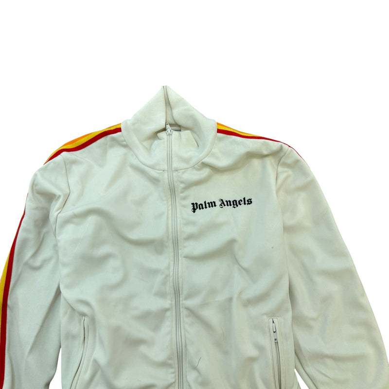 Men's Logo Print Track Jacket Cream Size M