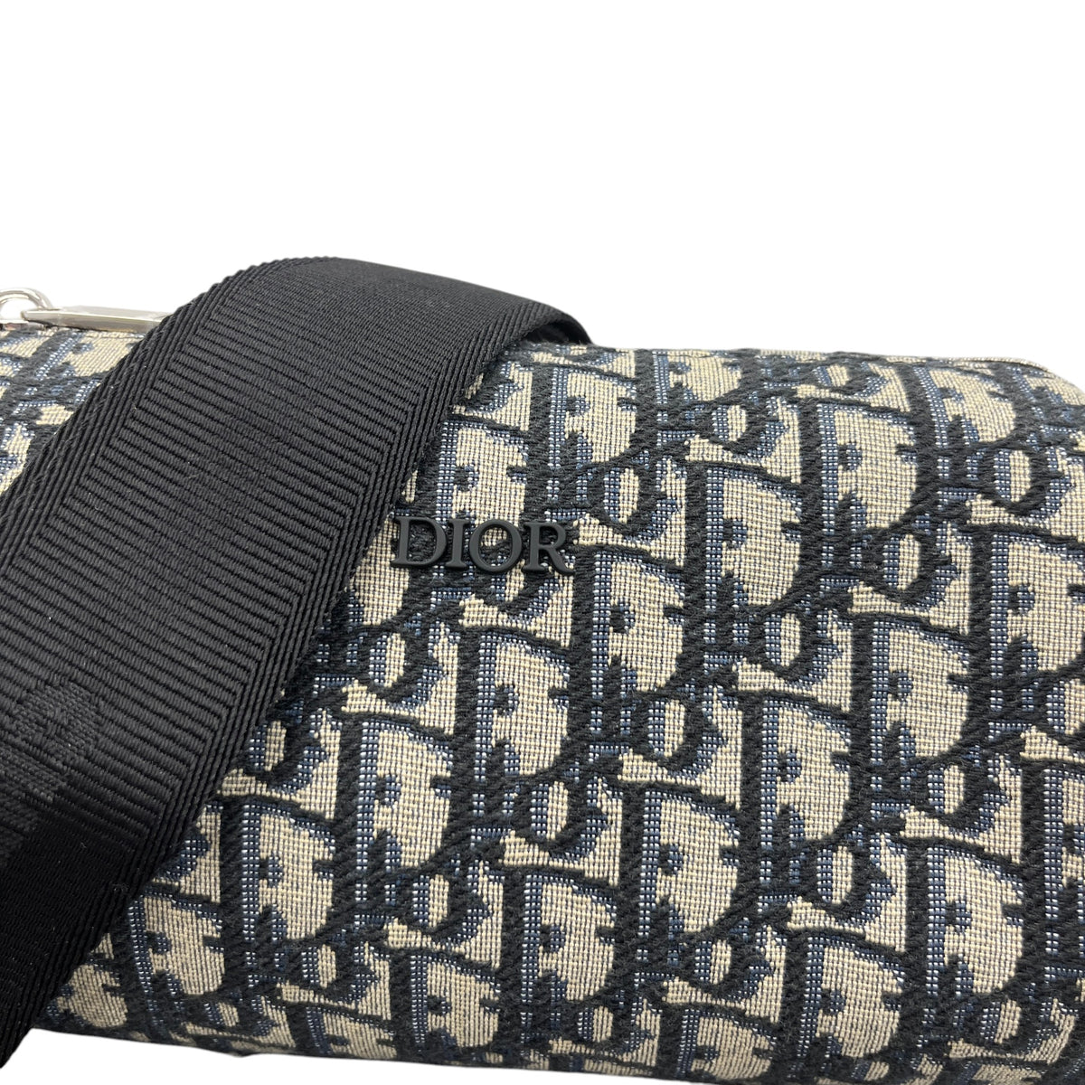 Men's Oblique Jacquard Roller Messenger Bag Navy - Photo 11