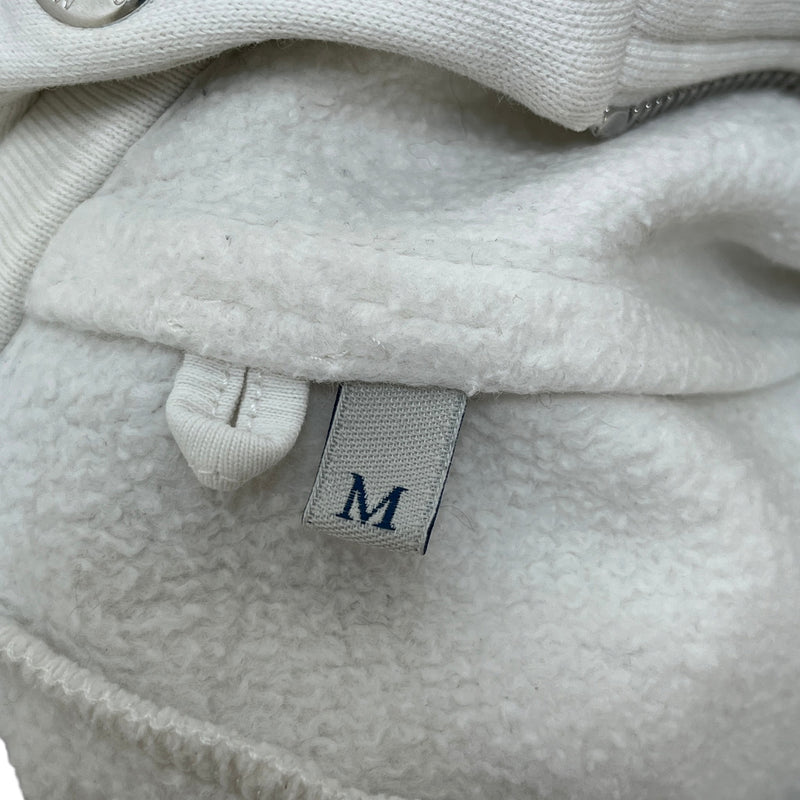 Men's Maglia Double Patch Logo Hoodie White Size M