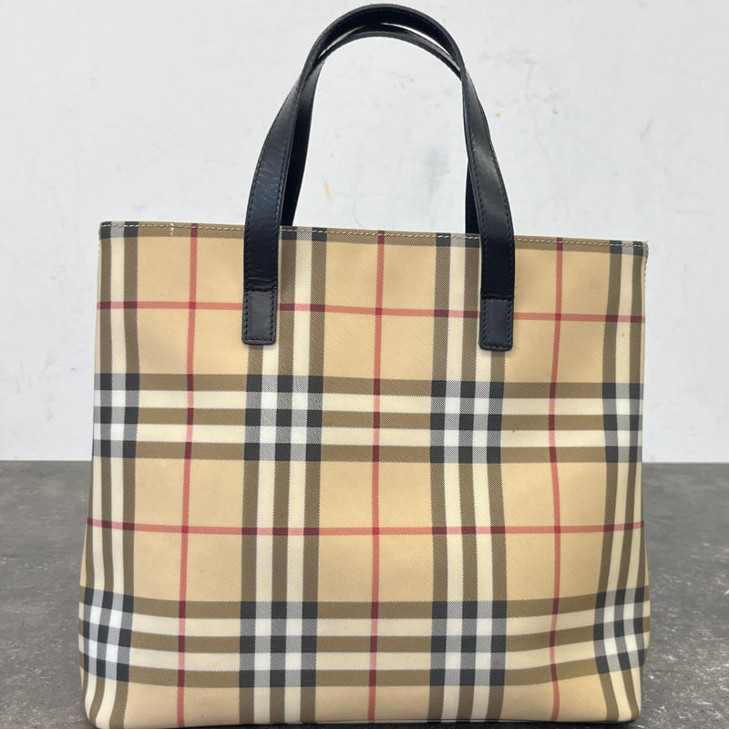 Women's House Check Tote Handbag Beige