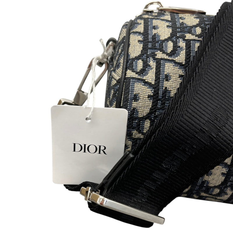 Men's Oblique Jacquard Roller Messenger Bag Navy
