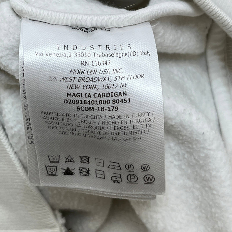 Men's Maglia Double Patch Logo Hoodie White Size M
