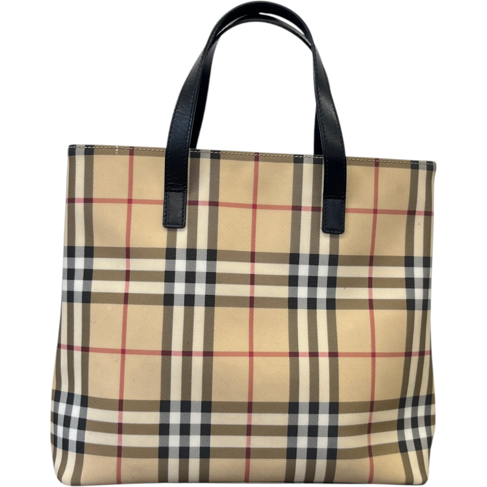 Women's House Check Tote Handbag Beige - Photo 1