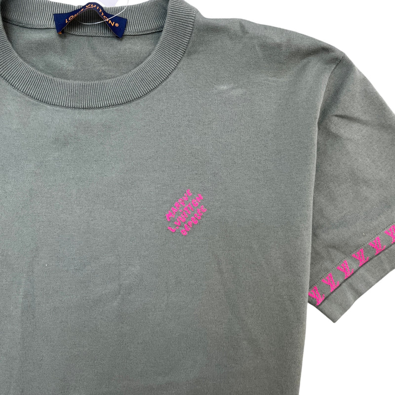 Men's Embroidered Logo T-Shirt Green Size S