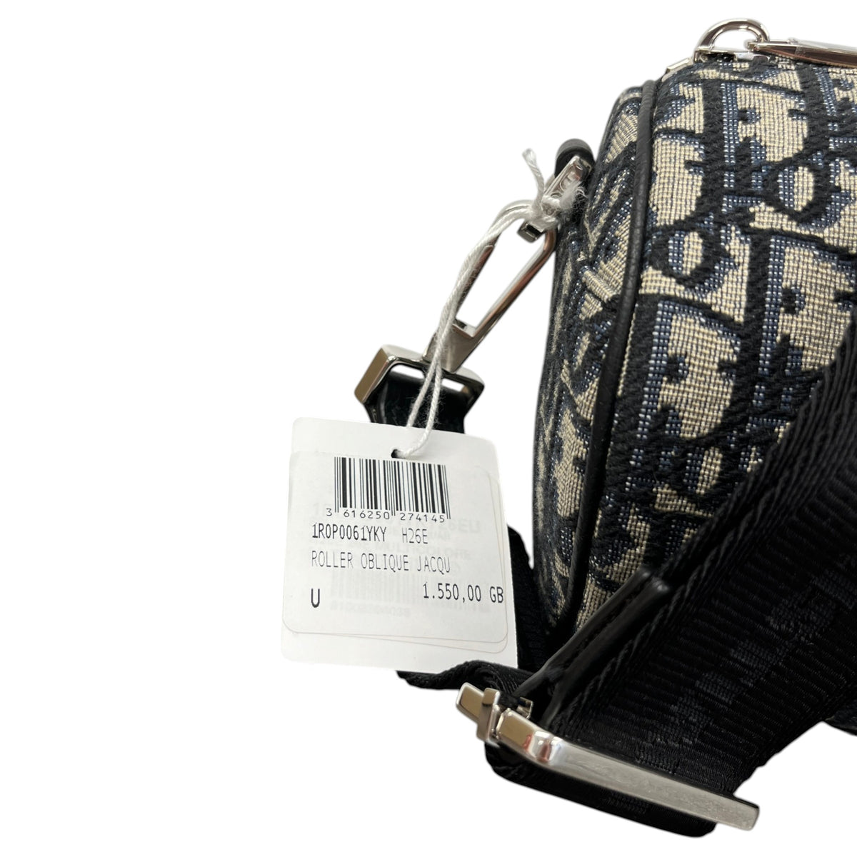 Men's Oblique Jacquard Roller Messenger Bag Navy - Photo 13