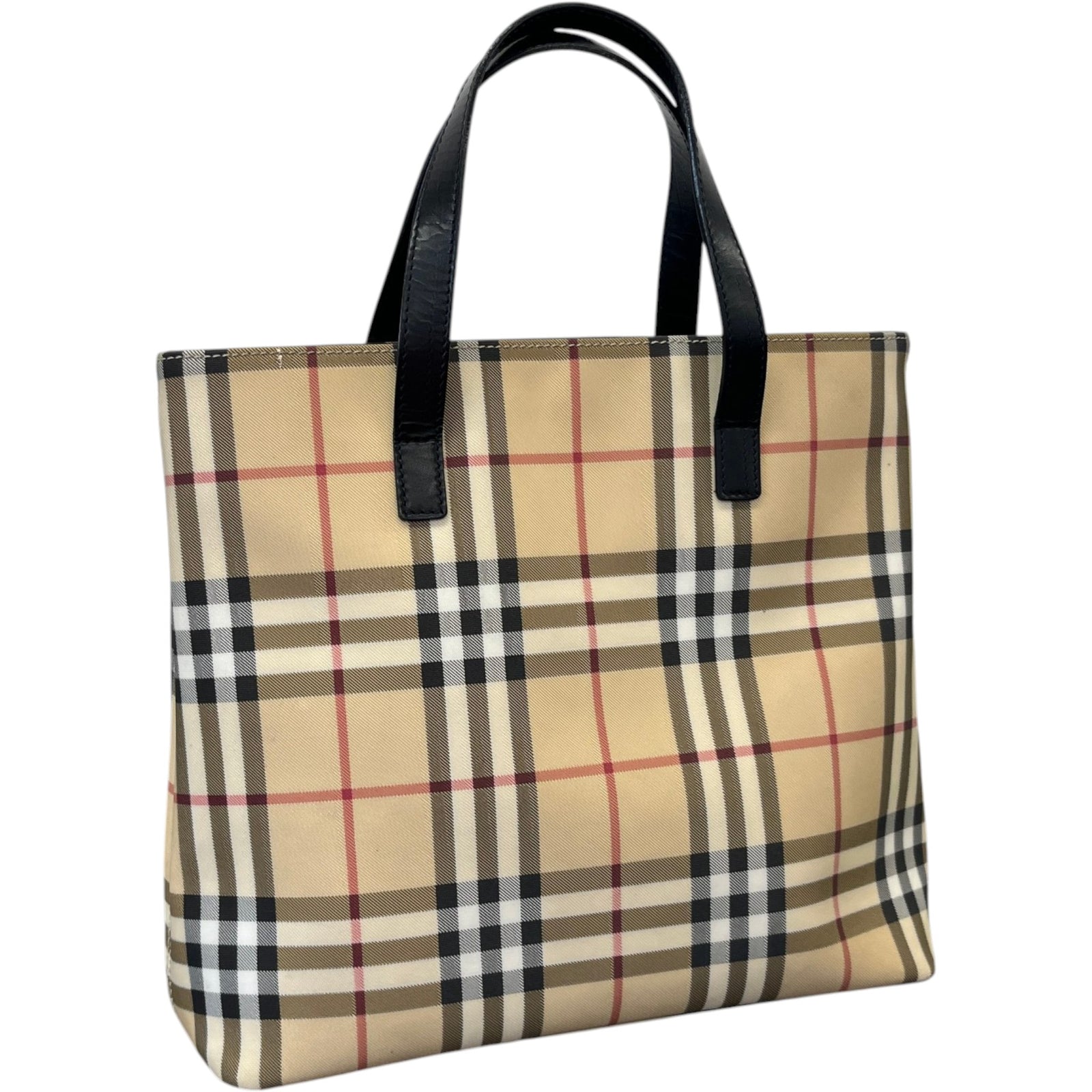 Women's House Check Tote Handbag Beige - Photo 4