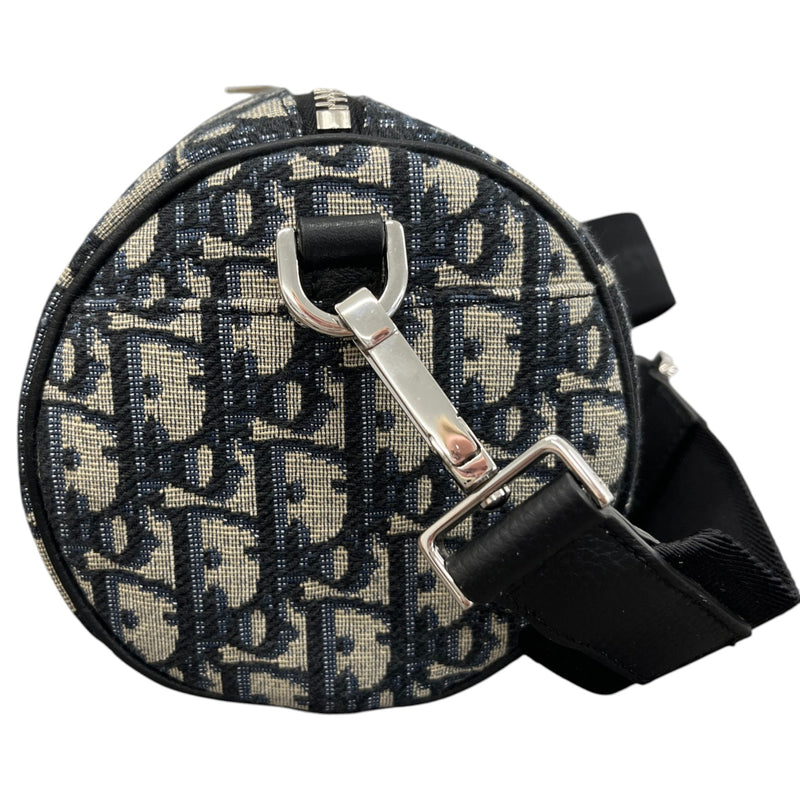 Men's Oblique Jacquard Roller Messenger Bag Navy