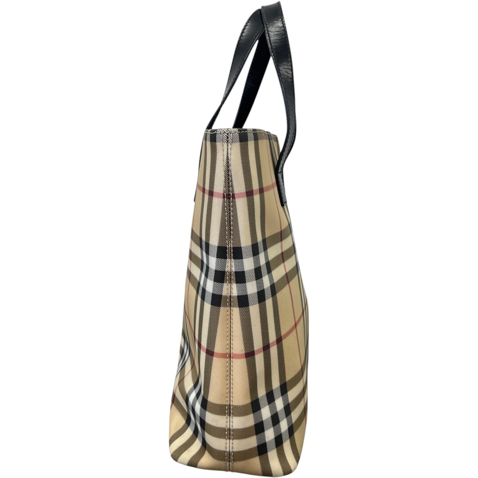 Women's House Check Tote Handbag Beige - Photo 6