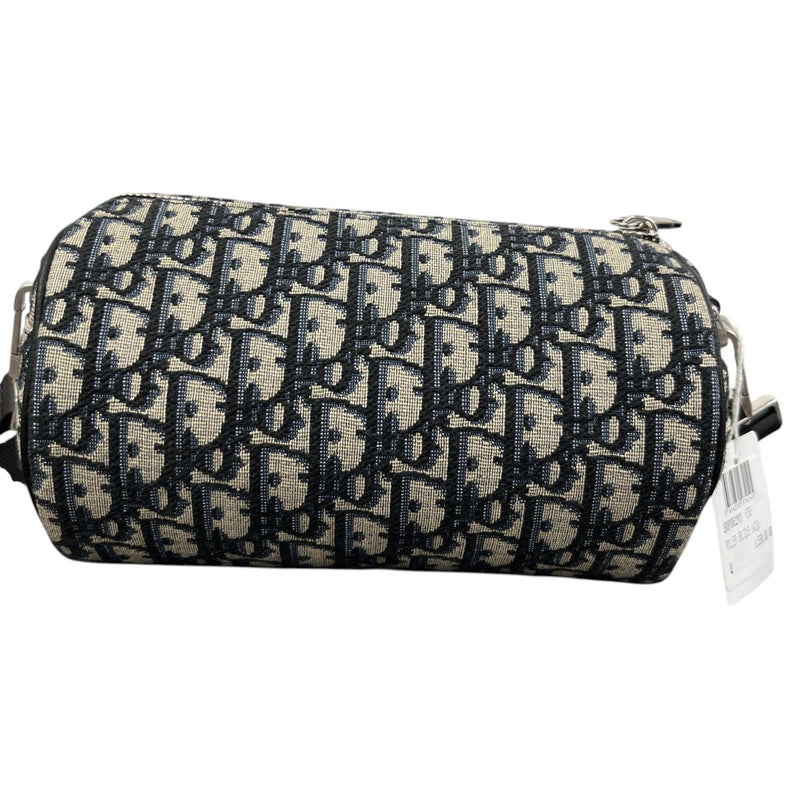 Men's Oblique Jacquard Roller Messenger Bag Navy