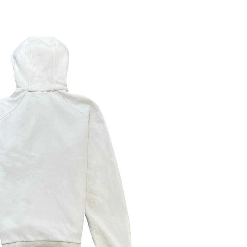 Men's Maglia Double Patch Logo Hoodie White Size M