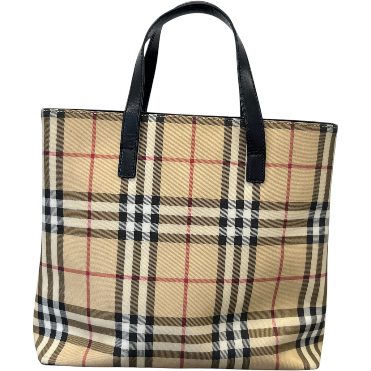 Women's House Check Tote Handbag Beige - Photo 3