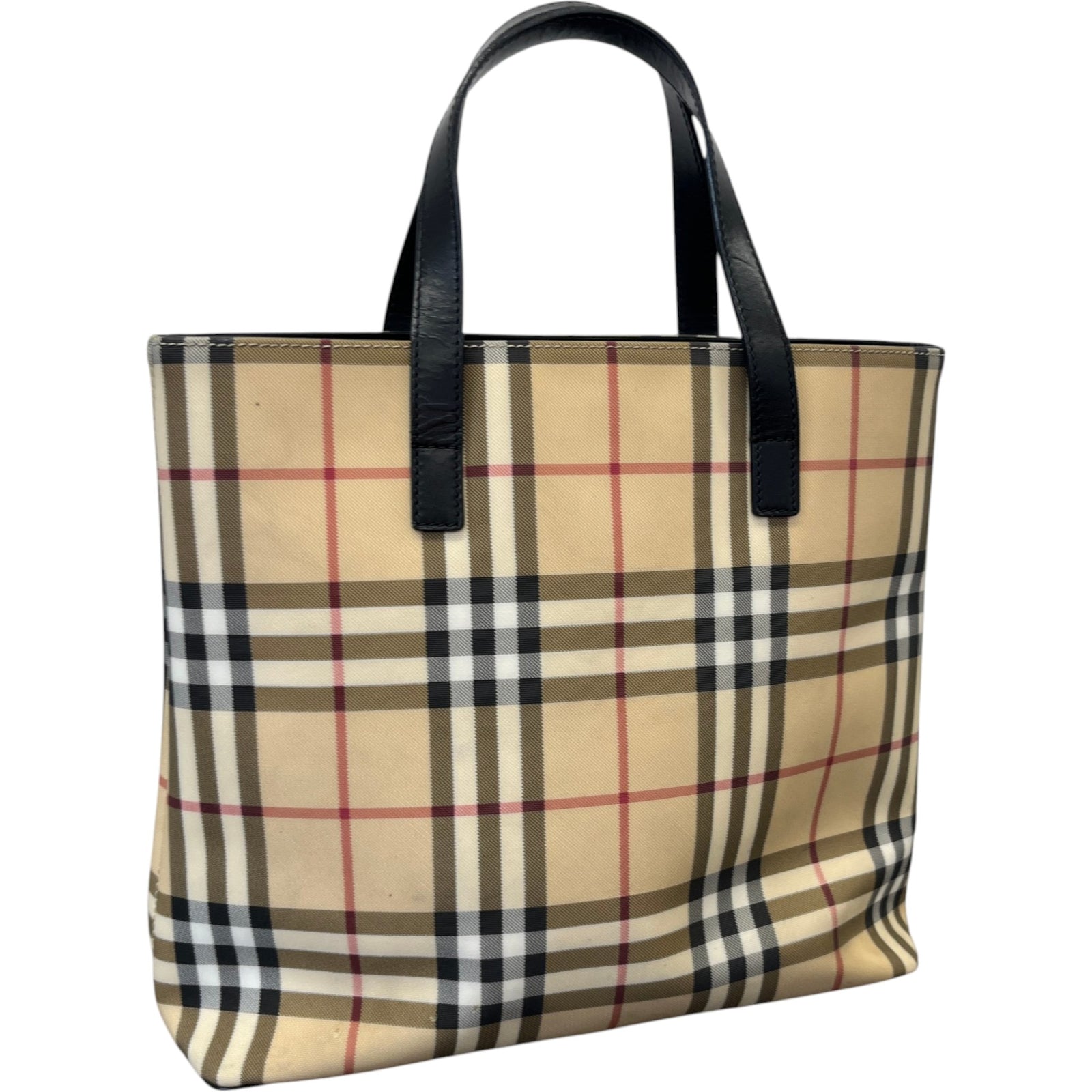 Women's House Check Tote Handbag Beige - Photo 8