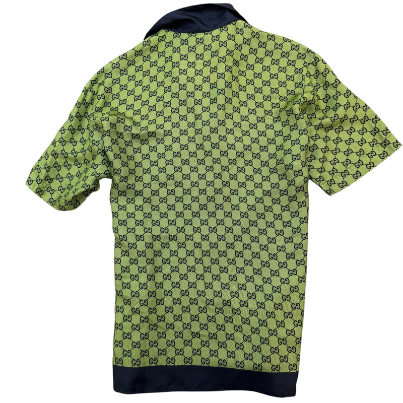 Men's GG Monogram Bowling Shirt Green Size 3XL