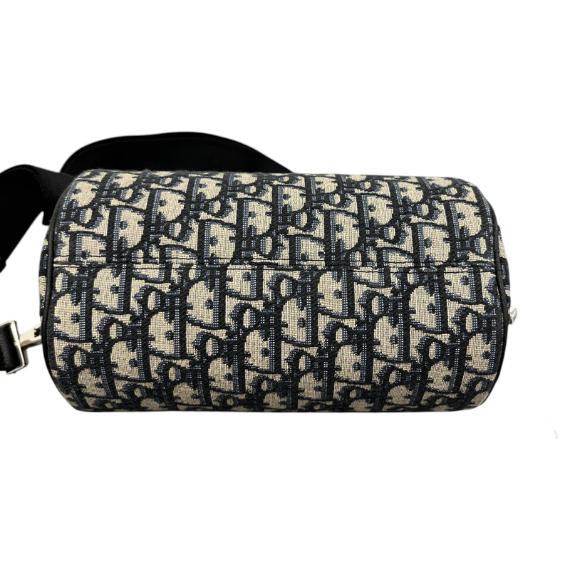 Men's Oblique Jacquard Roller Messenger Bag Navy