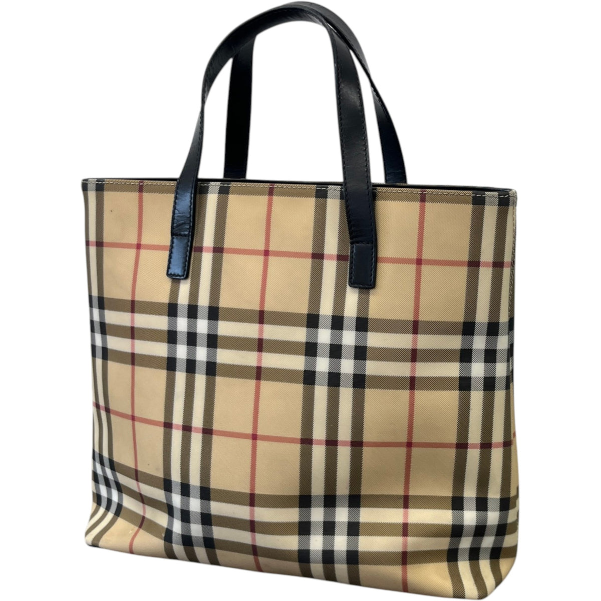 Women's House Check Tote Handbag Beige - Photo 9