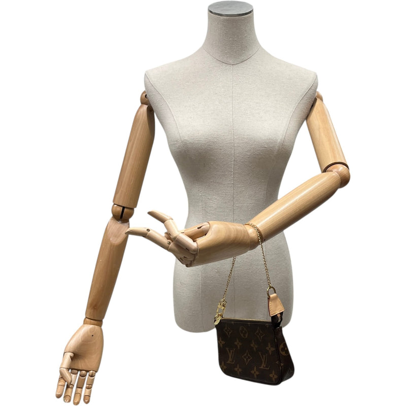 Women's Monogram Mini Pochette Accessoires Bag Brown