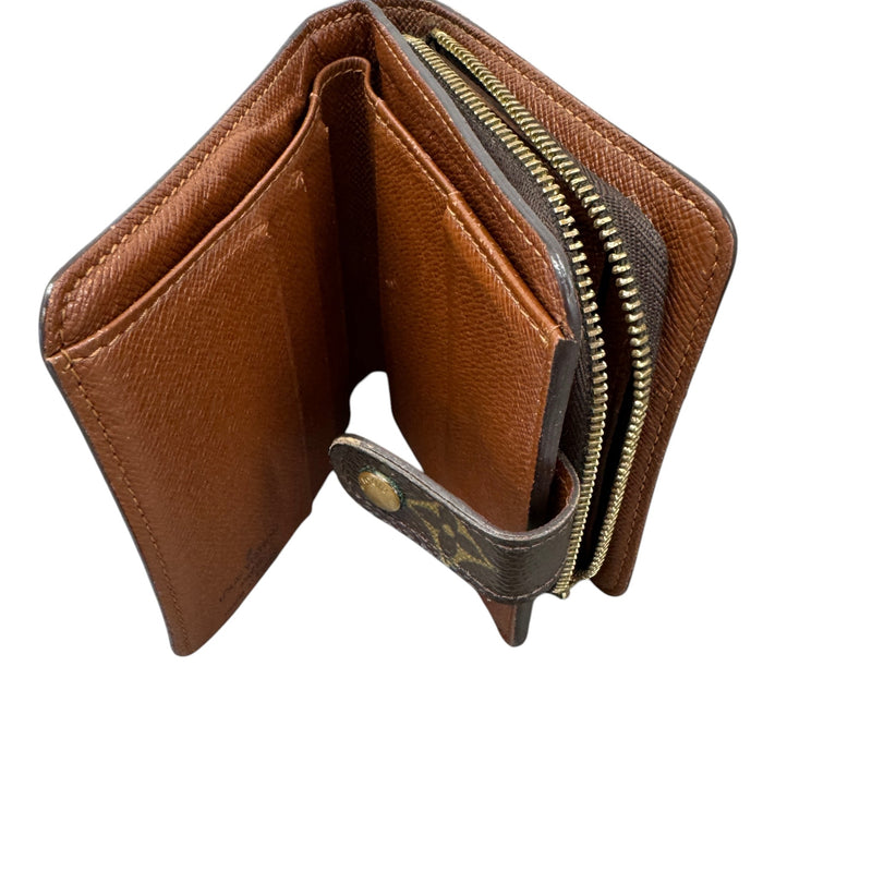 Women's Monogram Compact Zip Wallet Brown