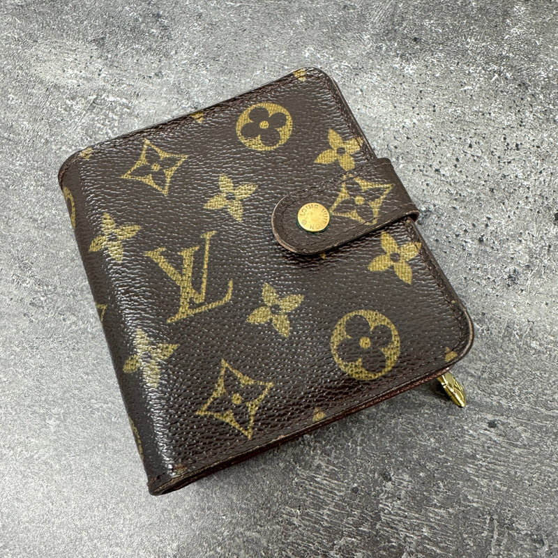 Women's Monogram Compact Zip Wallet Brown