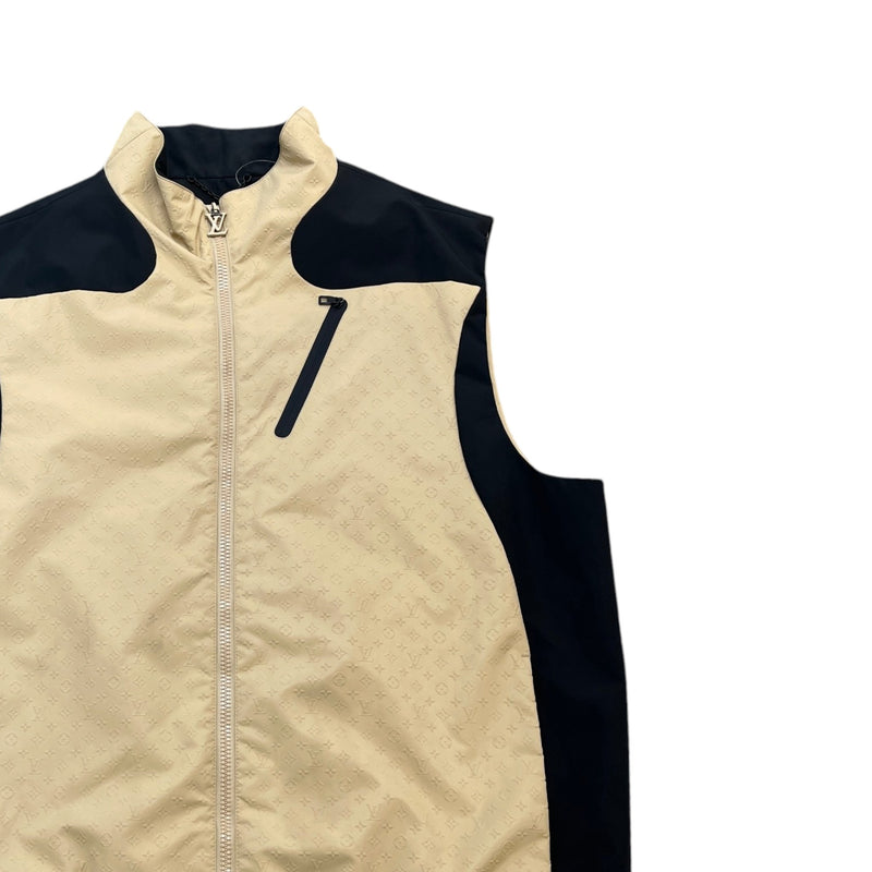 Men's Monogram Embossed Nylon Technical Gilet Beige Size XXL