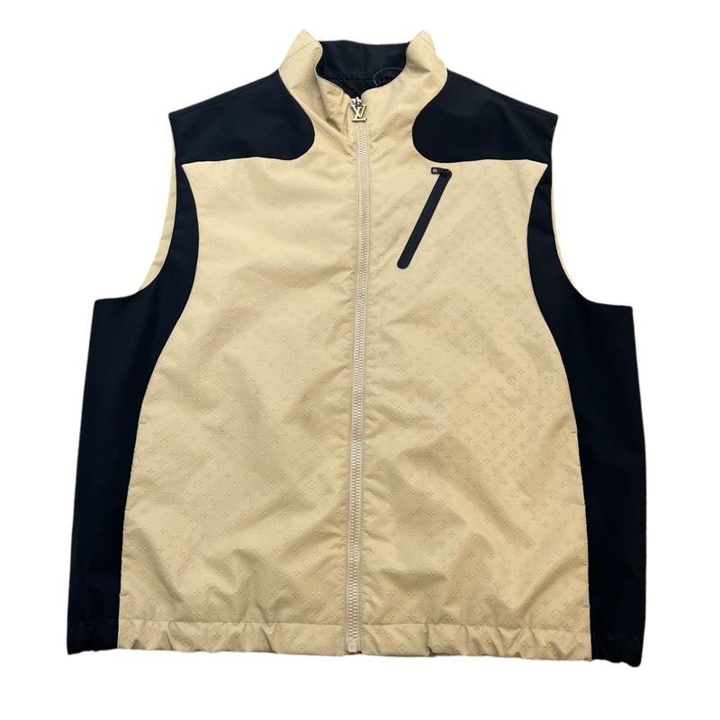 Men's Monogram Embossed Nylon Technical Gilet Beige Size XXL