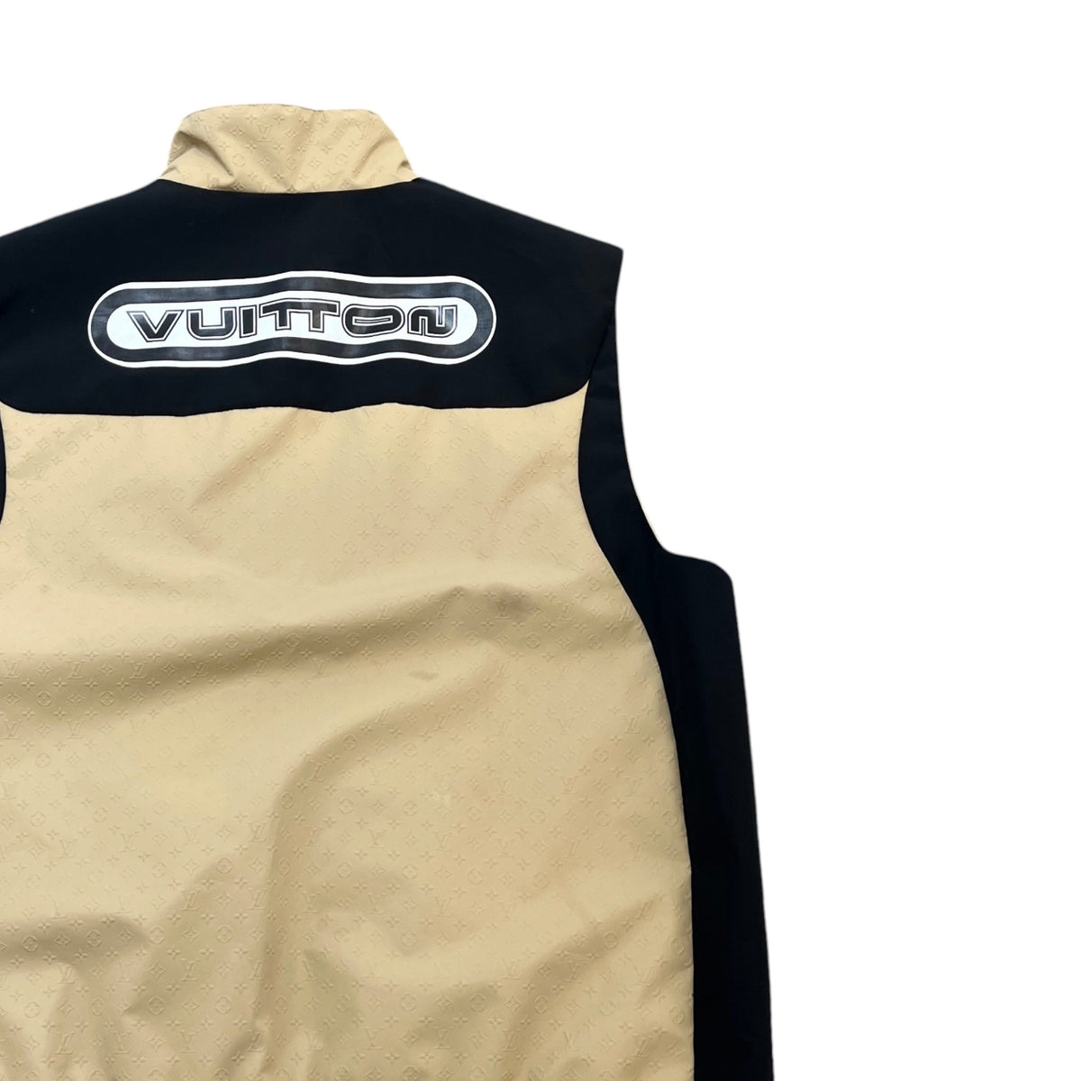 Men's Monogram Embossed Nylon Technical Gilet Beige Size XXL - Photo 4