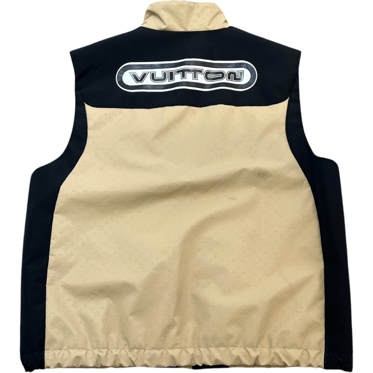 Men's Monogram Embossed Nylon Technical Gilet Beige Size XXL - Photo 2
