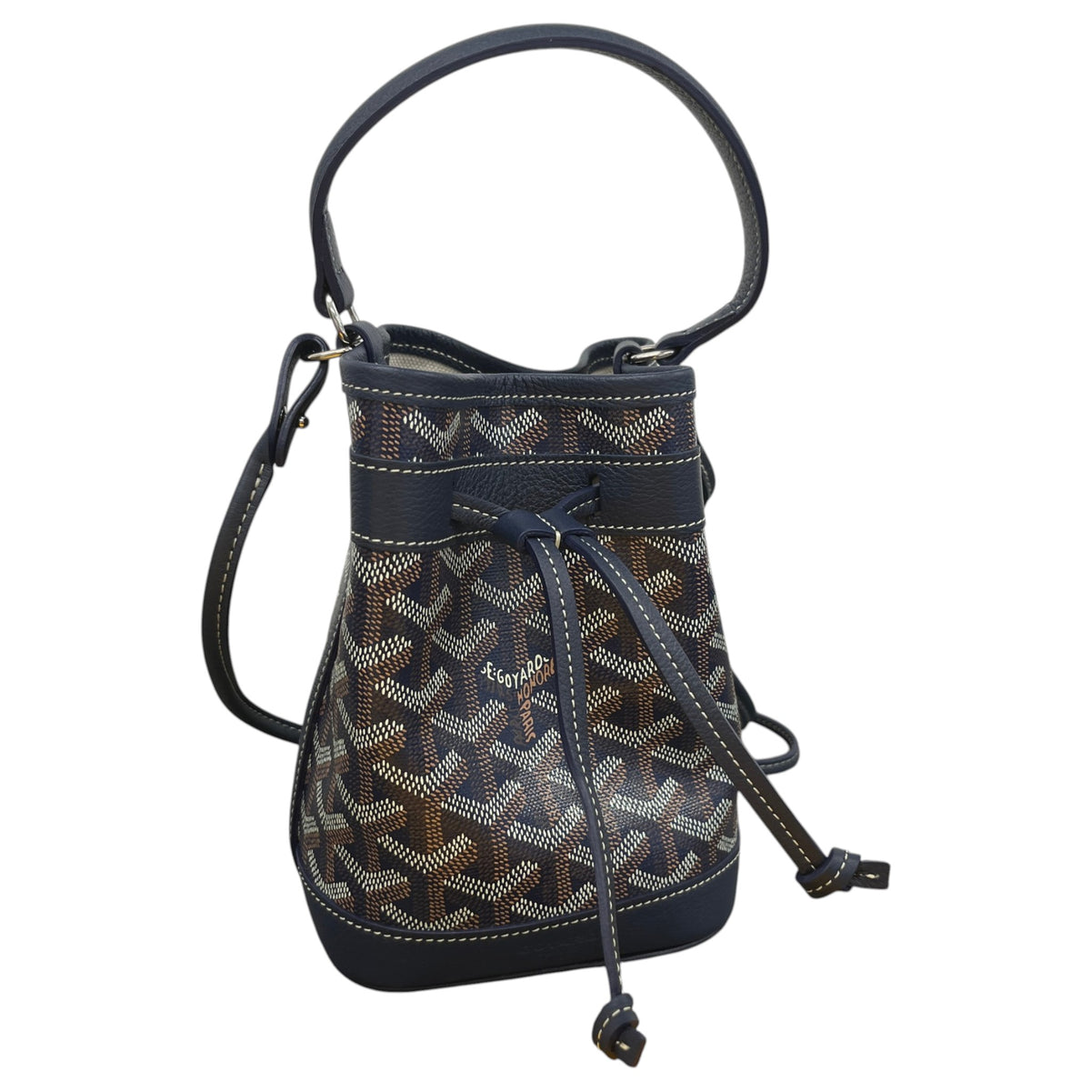 Women's Petit Flot Mini Bucket Handbag Navy - Photo 4