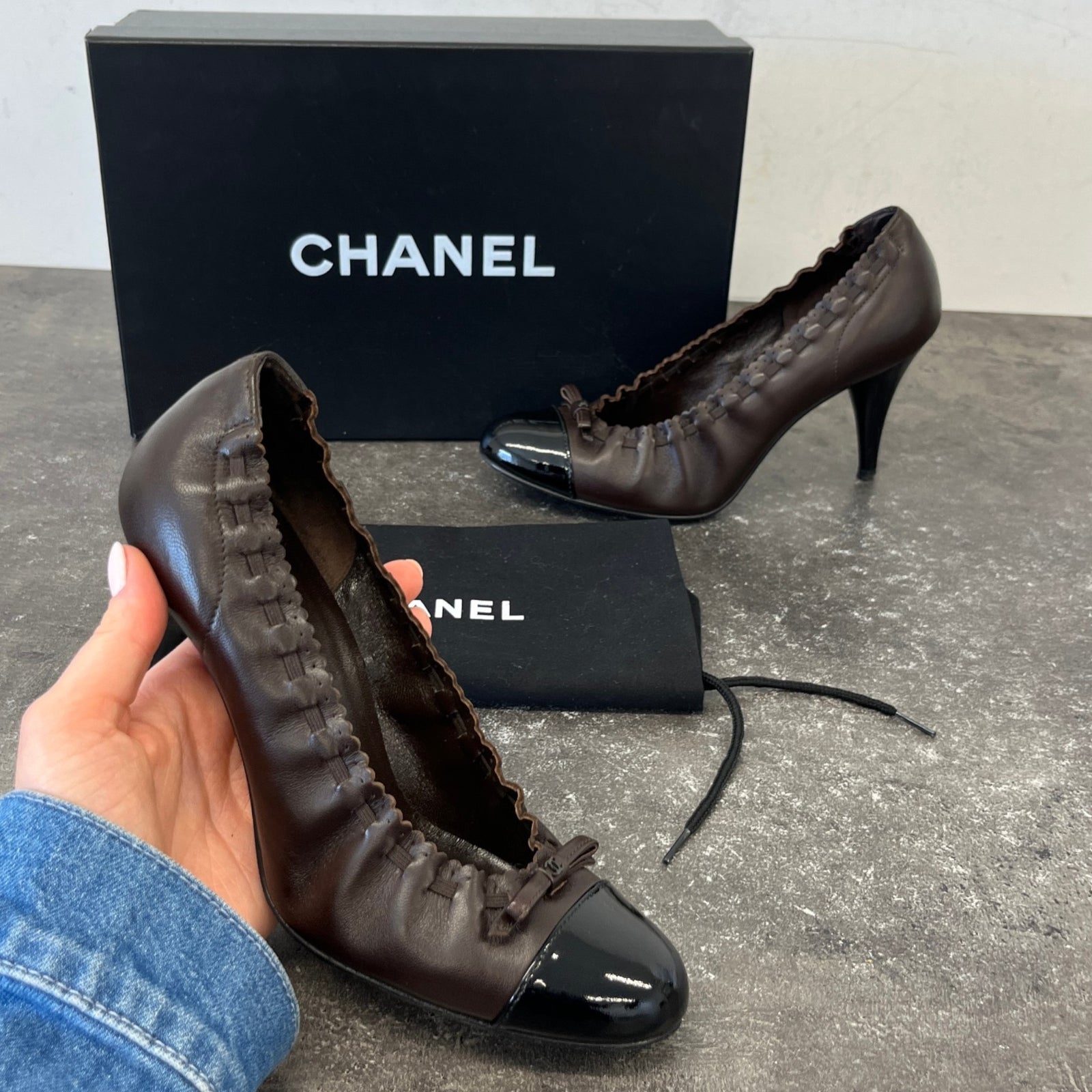 Women's Cap Toe Pumps Heels Brown Size EU 35.5 / UK 2.5 - Photo 11