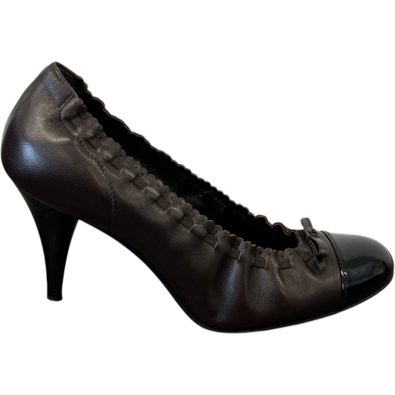 Women's Cap Toe Pumps Heels Brown Size EU 35.5 / UK 2.5