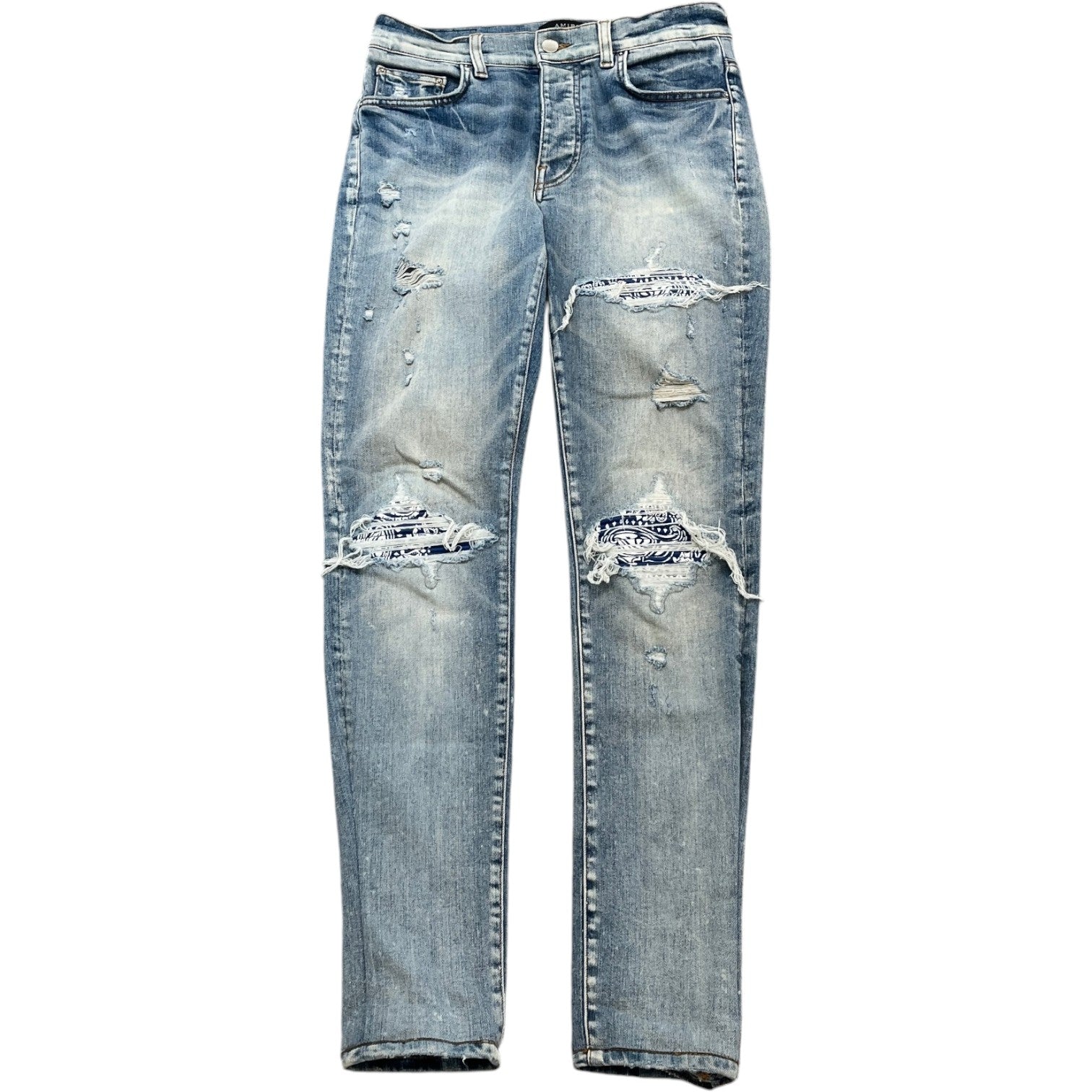Men's MX1 Distressed Bandana Jeans Blue Size S / W30 - Photo 1