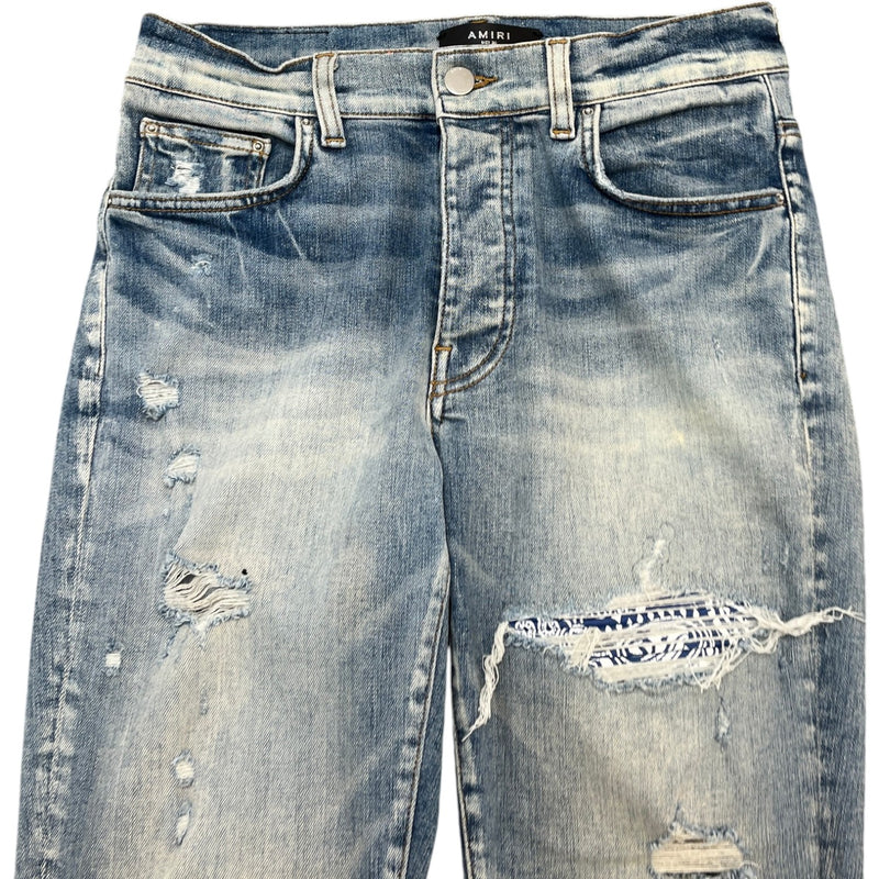 Men's MX1 Distressed Bandana Jeans Blue Size S / W30