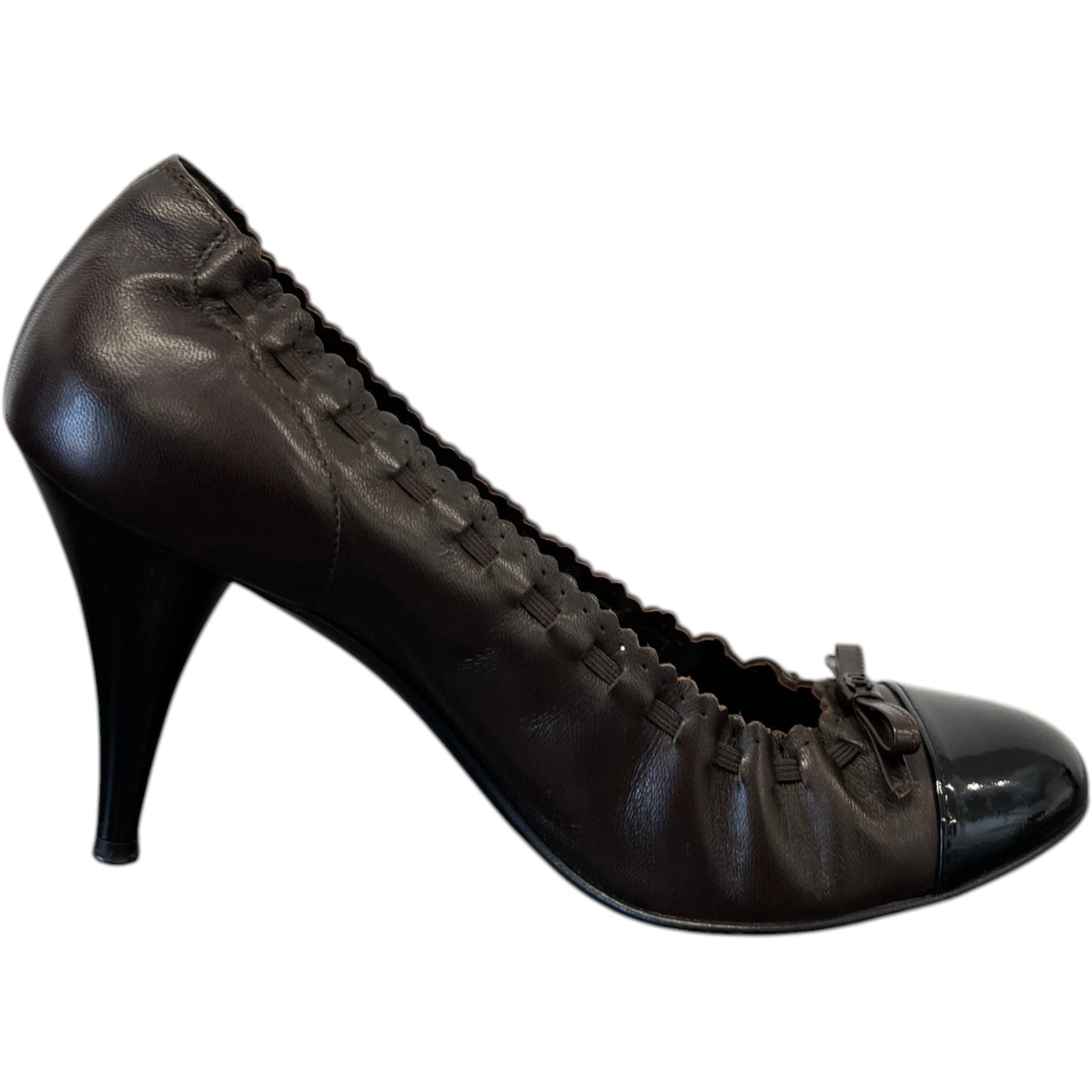 Women's Cap Toe Pumps Heels Brown Size EU 35.5 / UK 2.5 - Photo 4