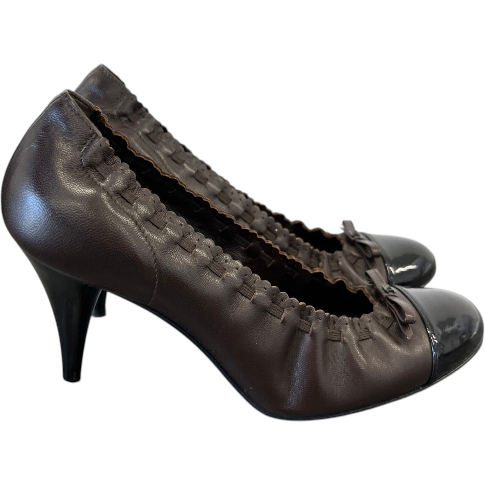 Women's Cap Toe Pumps Heels Brown Size EU 35.5 / UK 2.5 - Photo 8