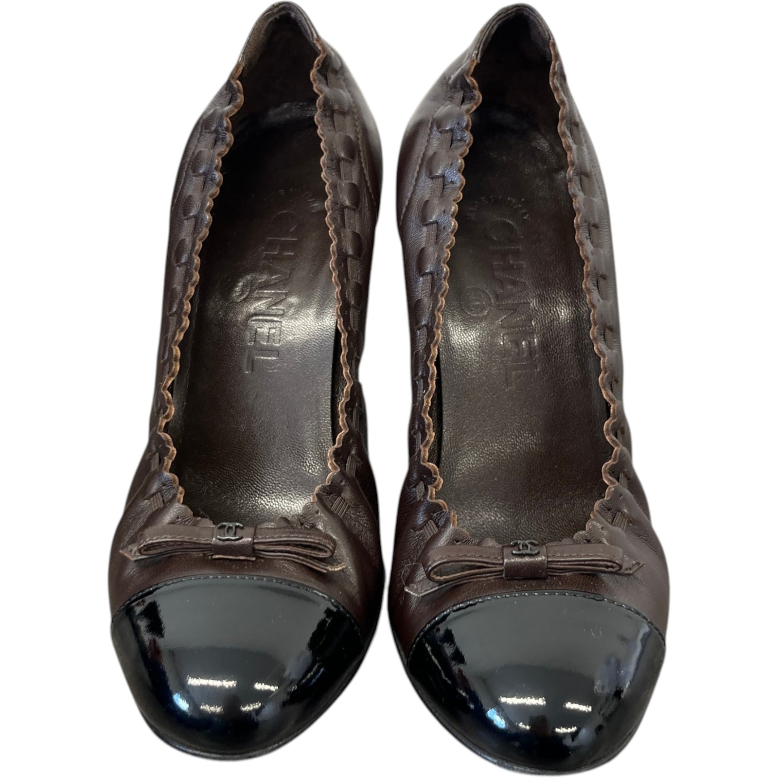 Women's Cap Toe Pumps Heels Brown Size EU 35.5 / UK 2.5 - Photo 6
