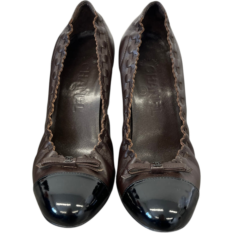Women's Cap Toe Pumps Heels Brown Size EU 35.5 / UK 2.5