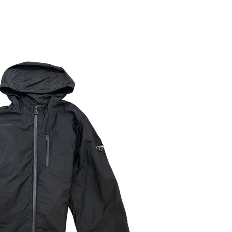 Men's Re-Nylon Plaque Logo Windbreaker Black Size XL