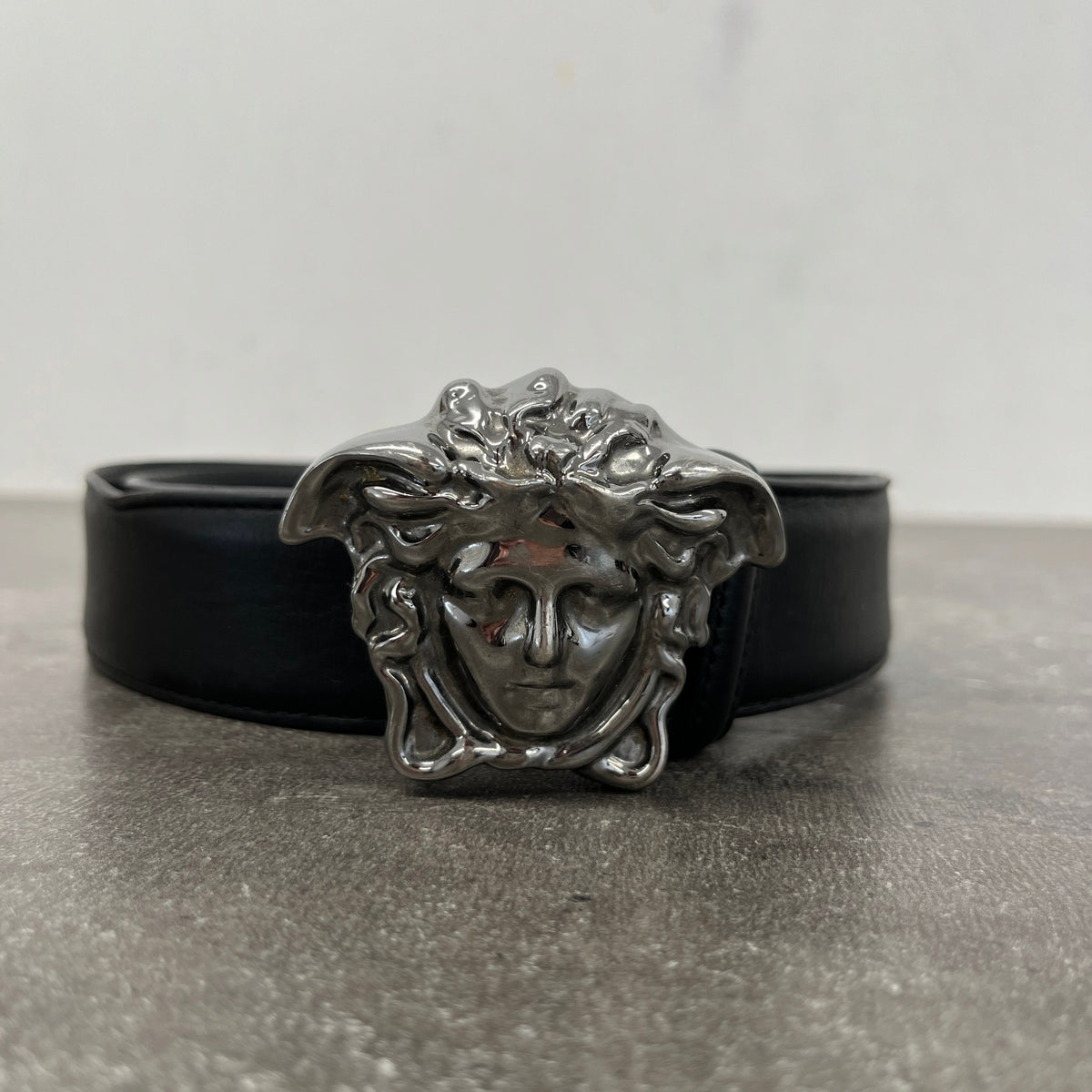 Men's Medusa Logo Belt Black Size 38" - Photo 8
