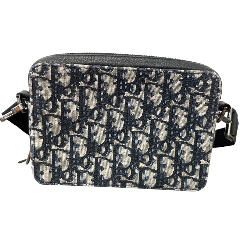 Men's Oblique Zipped Pouch Messenger Bag Beige