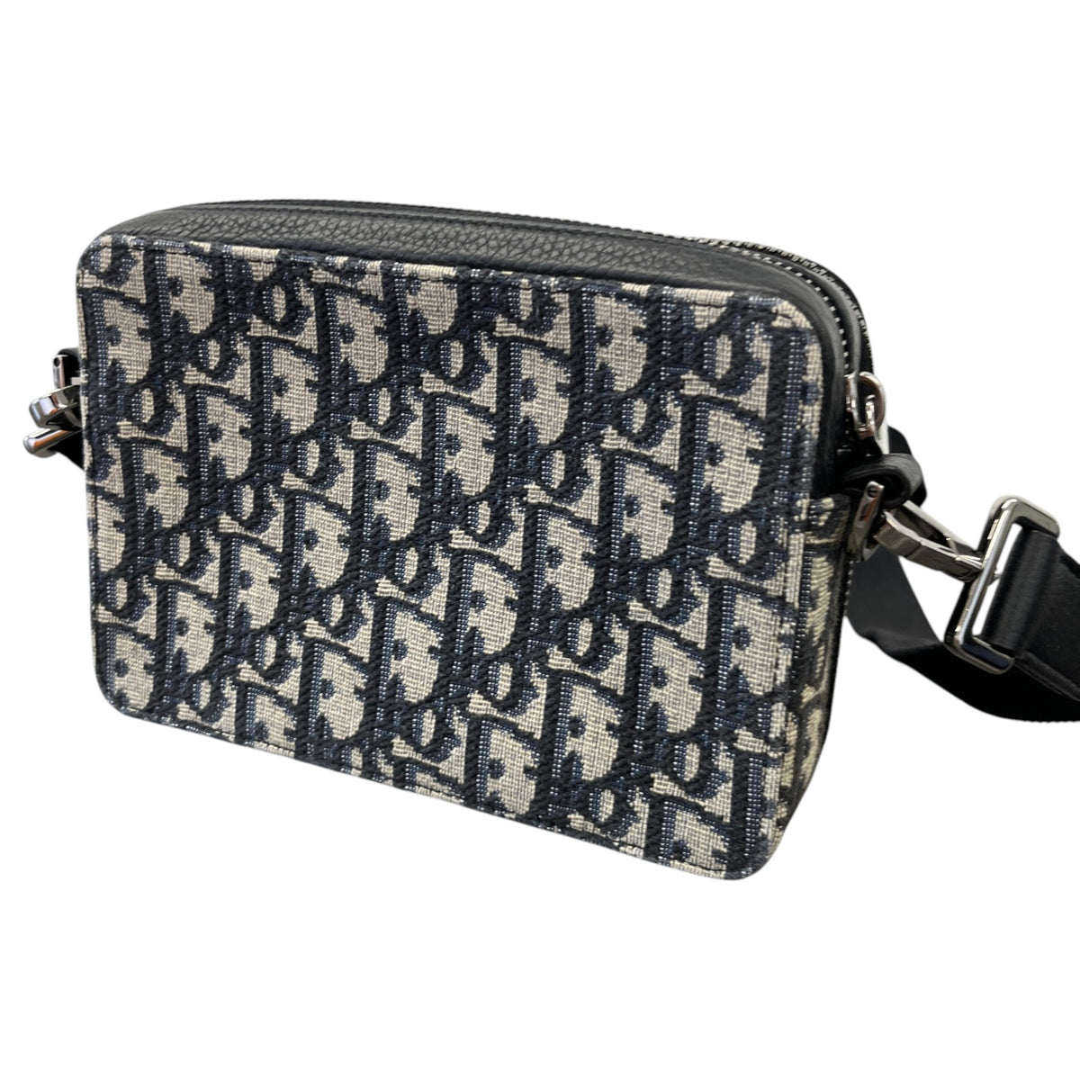 Men's Oblique Zipped Pouch Messenger Bag Beige - Photo 9