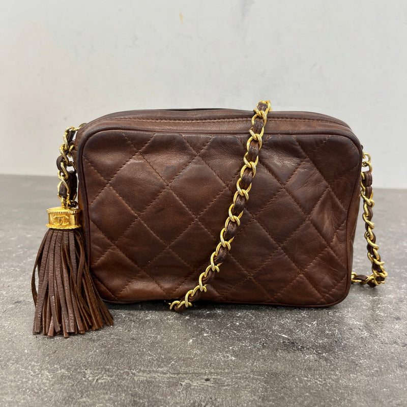 Women's Vintage CC Camera Crossbody Bag Brown