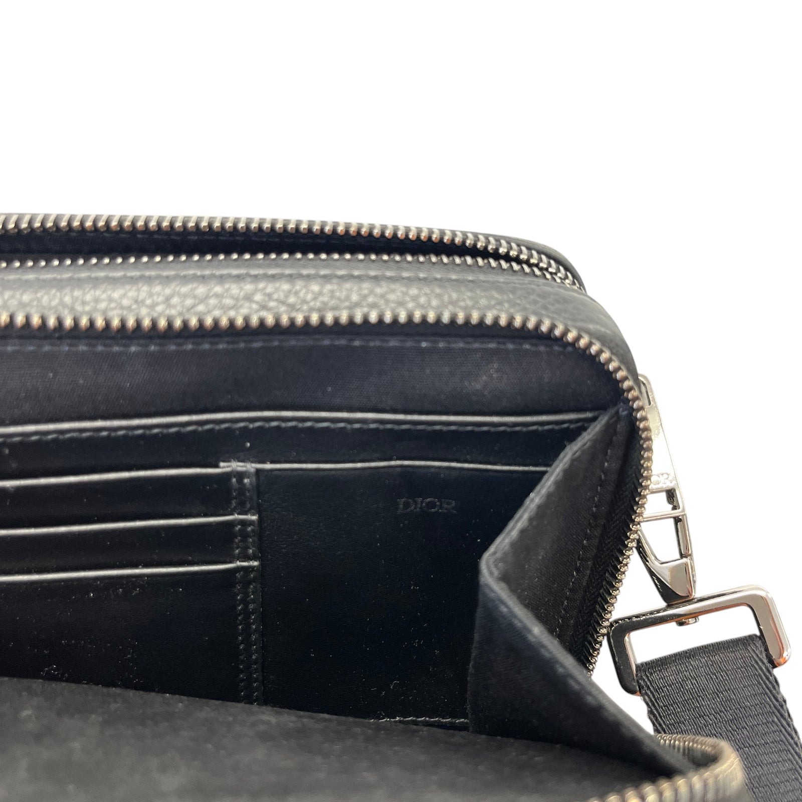 Men's Oblique Zipped Pouch Messenger Bag Beige - Photo 11