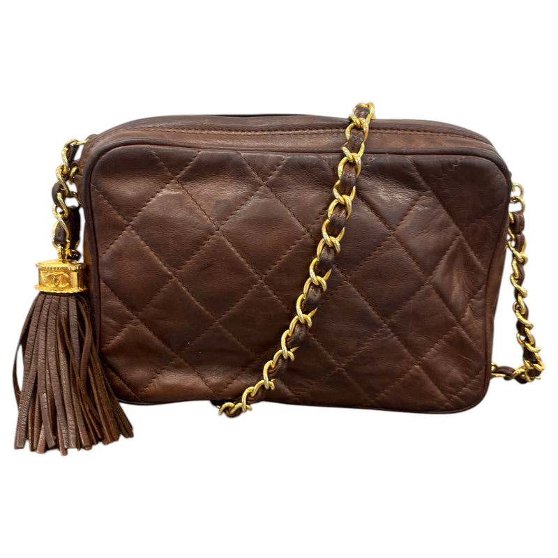 Women's Vintage CC Camera Crossbody Bag Brown