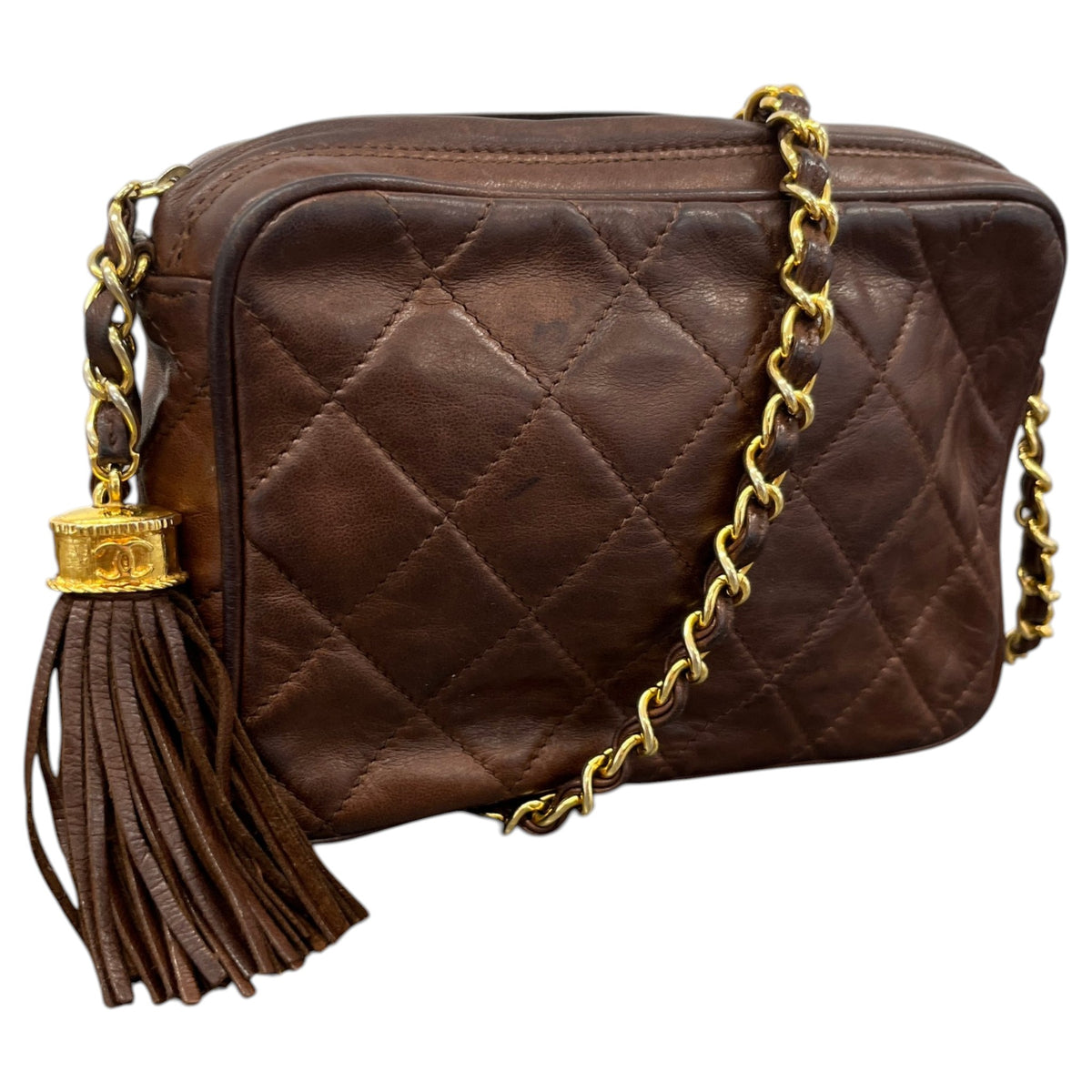 Women's Vintage CC Camera Crossbody Bag Brown - Photo 4