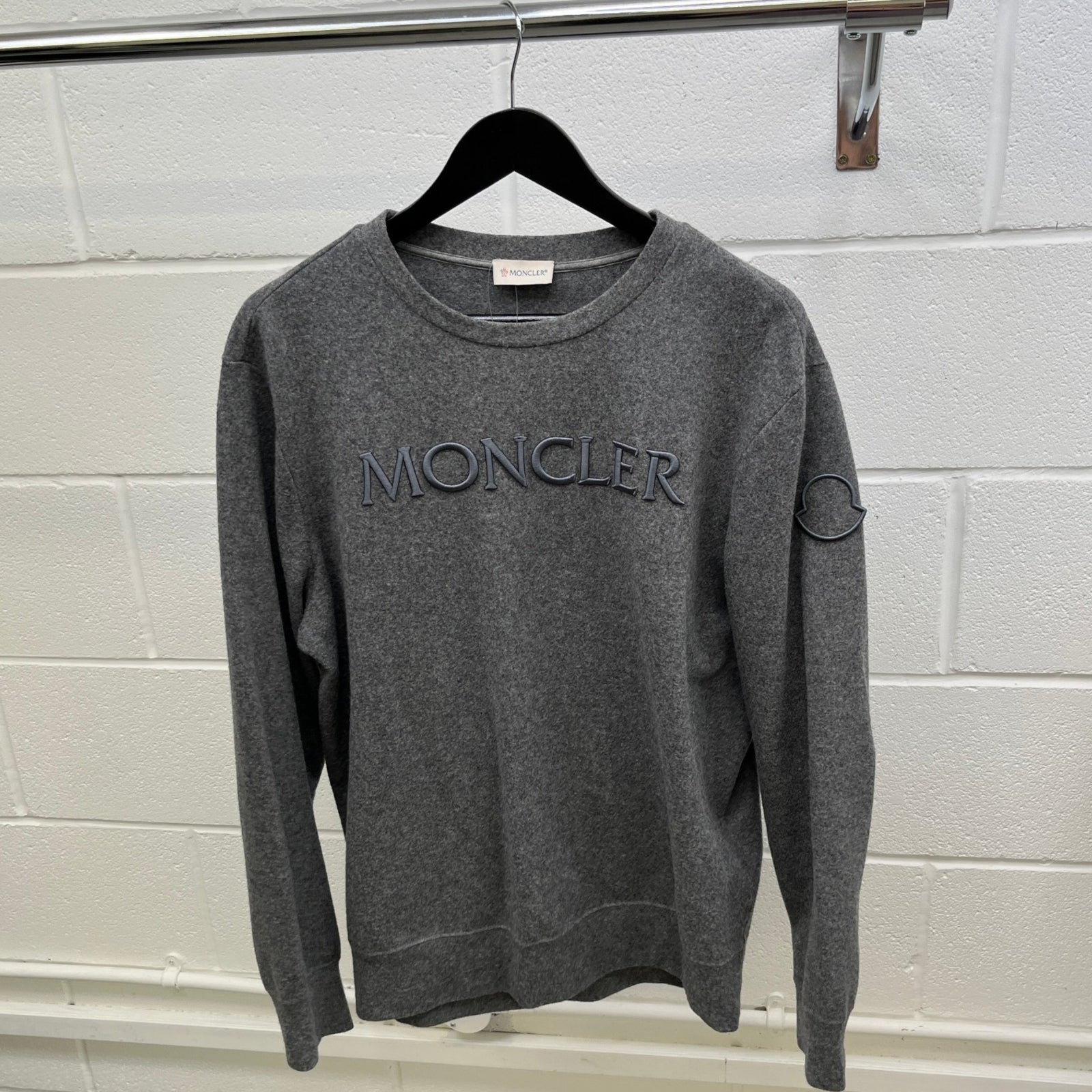 Men's Felpa Logo Print Jumper Grey Size M - Photo 9