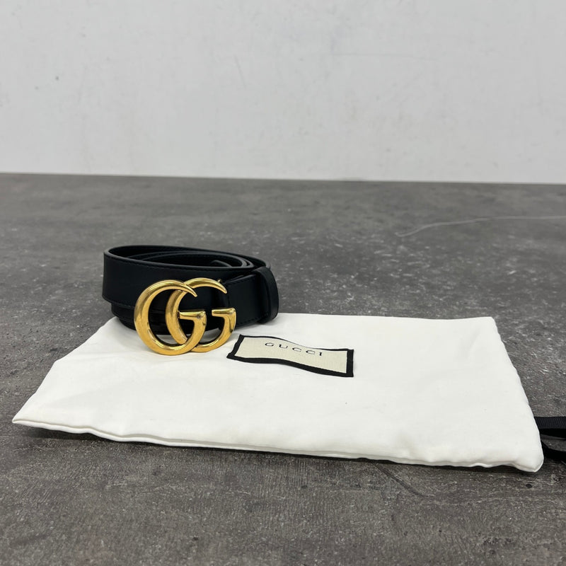 Women's Gg Marmont Belt Black Size Waist 34"