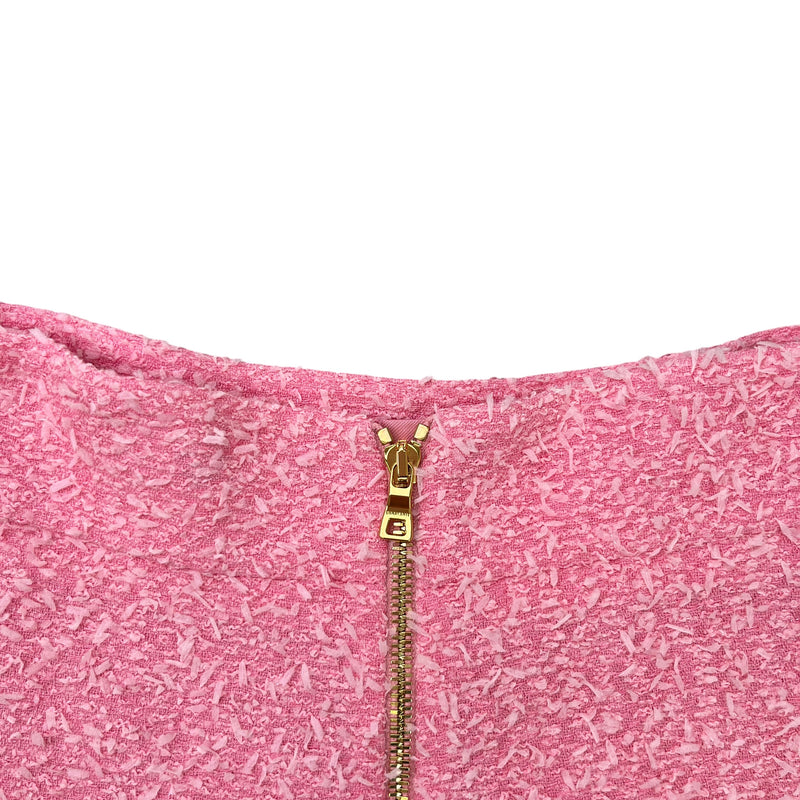 Women's Tweed Logo Button Shorts Pink Size S